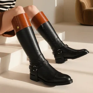 Early Spring 2026 Luxury Anti-Slip Knee-High Boots for Women New  Logo Design Western Style for Autumn Winter