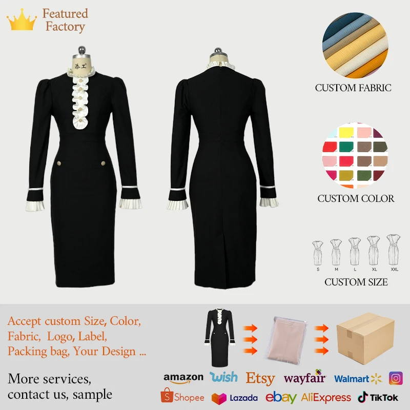 Formal Dress Shopee Long Sleeve Dress ZYHT 21557 Elegant