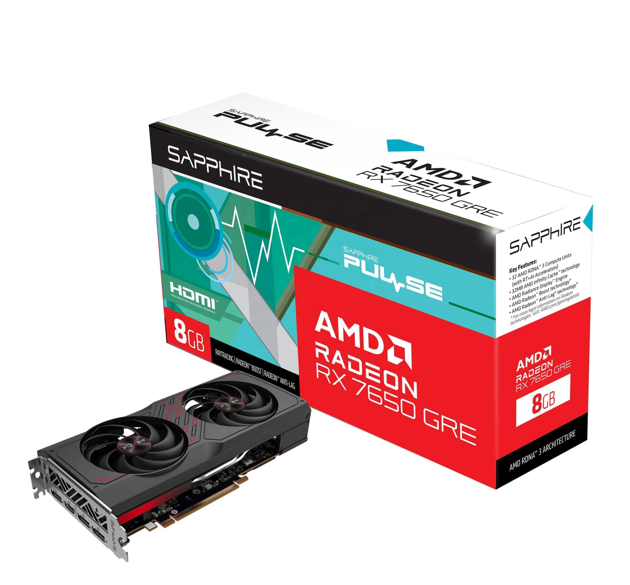 SAPPHIRE Pulse RX 7650 GRE 8GB - 1440P Gaming Graphics Card
