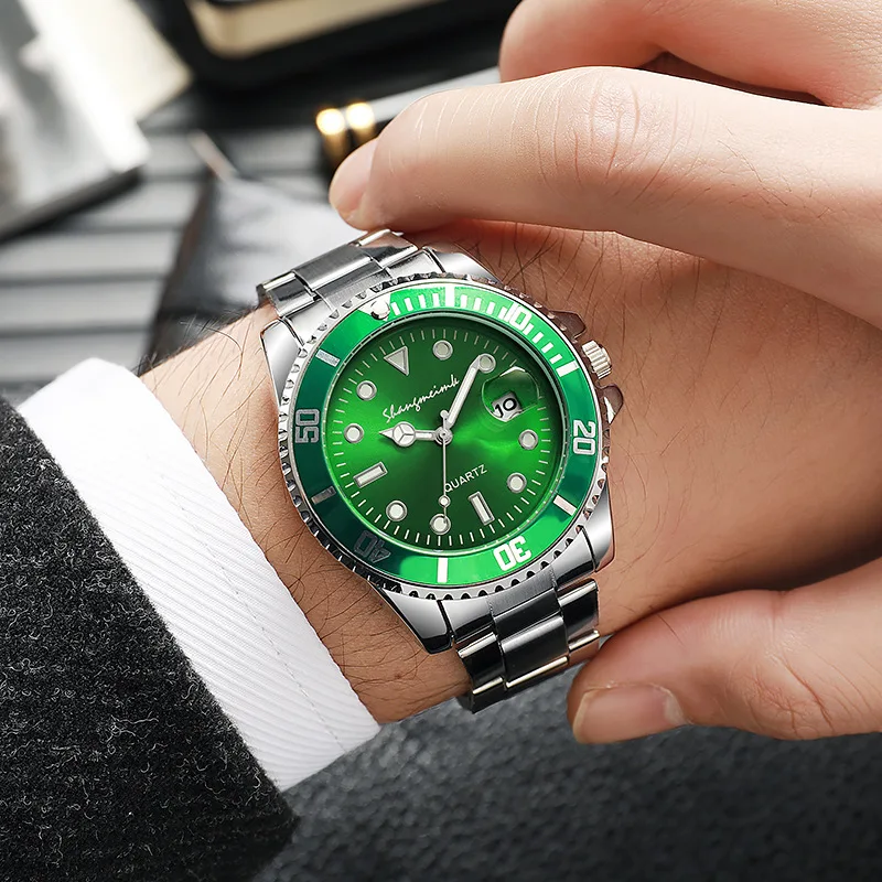 Haonb Orologio Uomo Green Water Ghost Watch Luminoso Impermeabile Trend Watch,Verde