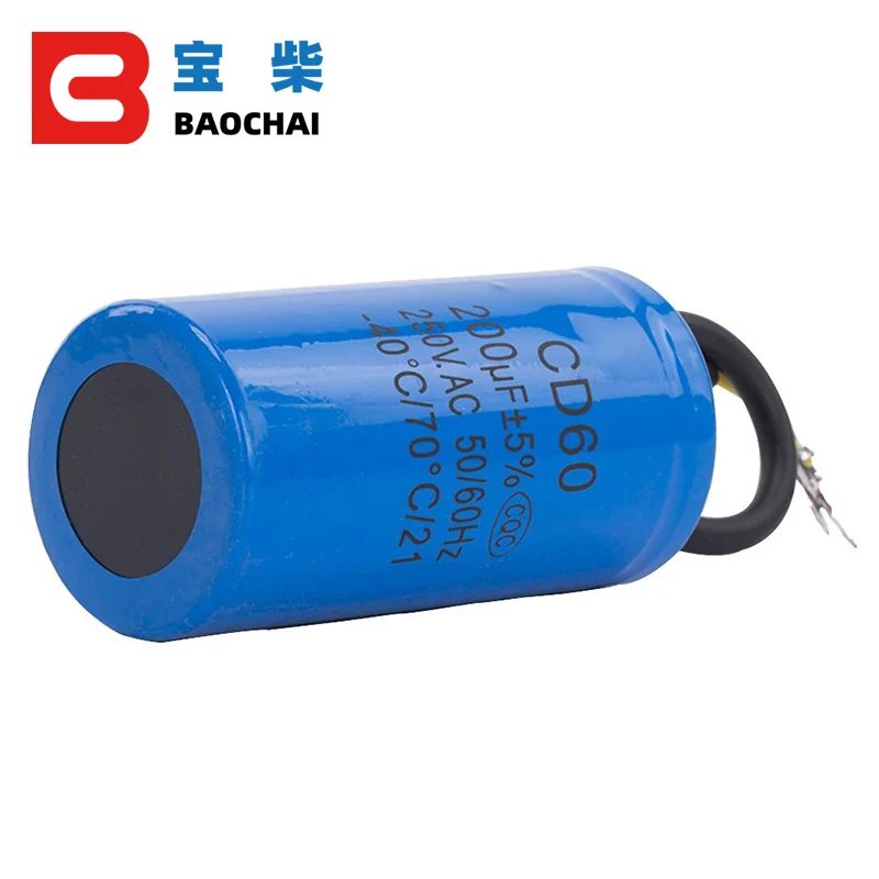 Cd60 350uf 250v Ac Starting Capacitor For Heavy Duty Electric Motor Air Compressor Red Yellow