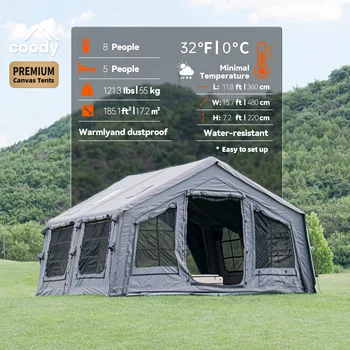 Coody Familia 17.2 エアテント - グレー大型キャンプ用UV保護