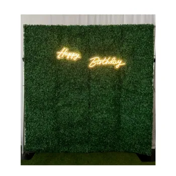 Popular Promotional Wedding Supplies Artificial Flowers Green Milan Turf Cloth Plant Wall