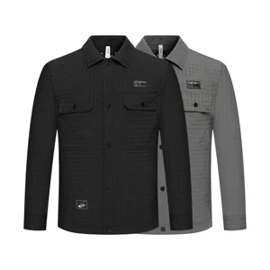 Light Luxury Large Men's Shirt Jacket Fashion Casual Button-down Lapel Long Sleeve Small Plaid Custom Plus-size Jacket