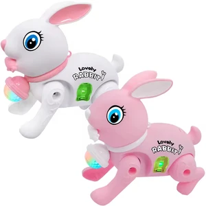 EPT New Electric Leash Bunny Glowing Music Walking Children's Toy Electric Lighting Concert Cute Rabbits