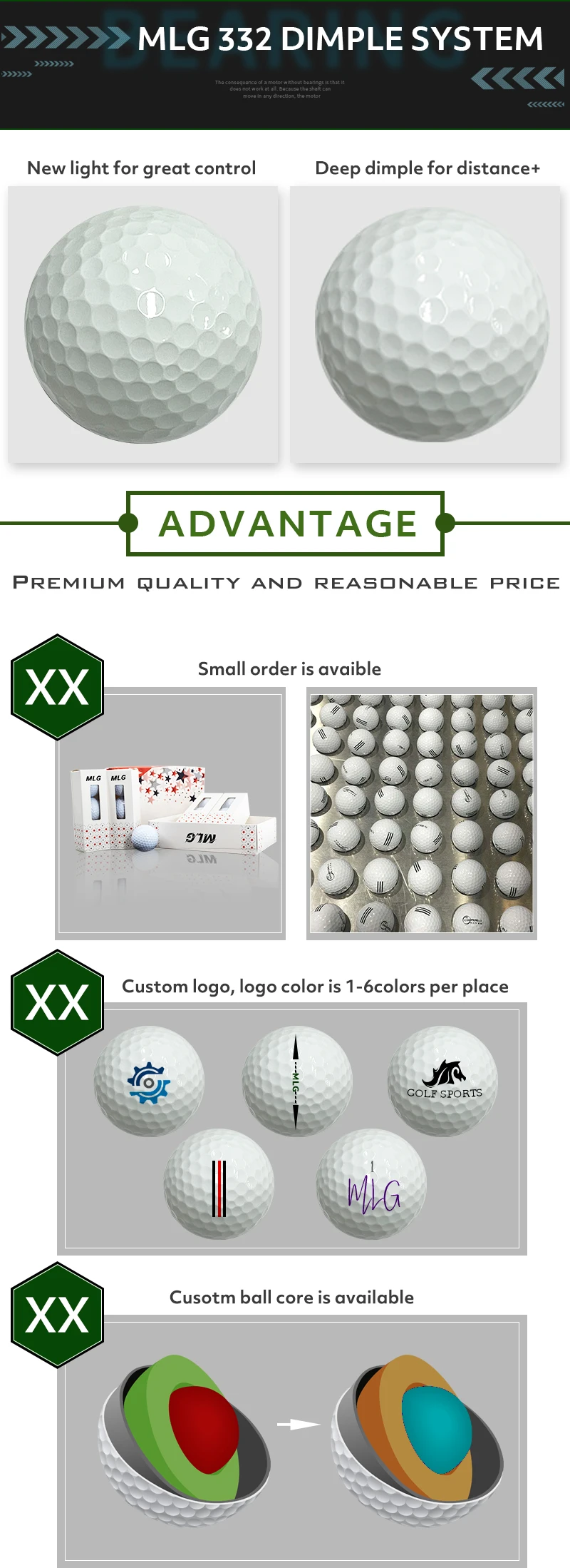 2 3 4 Piece Golf Balls Custom Logo Golf Surlyn And Urethane Ball High