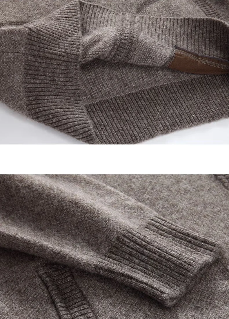 Guoou Winter 2023 100% Cashmere Sweater Men's Cardigan Sweater Men's ...