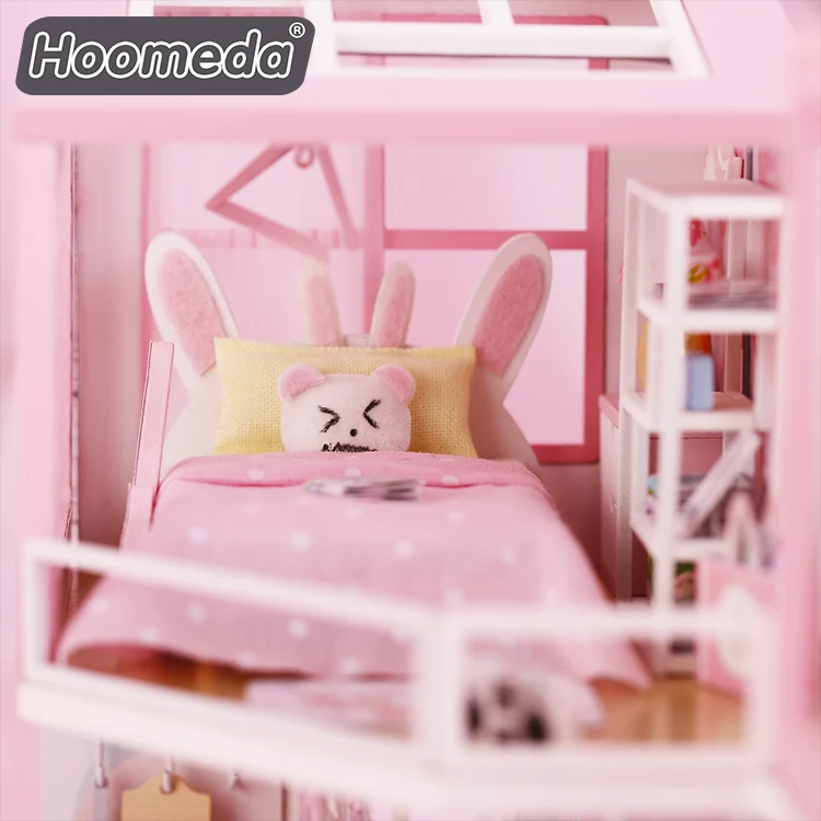 Hongda изготовленный на заказ 3d Деревянный кукольный домик diy Миниатюрный Кукольный для комнаты мини-кукольный девочек со светом