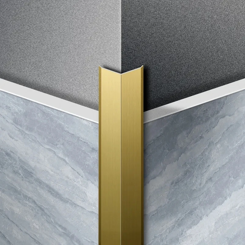 Gold Metal Decorative Aluminum Alloy Edge Trim profile stainless steel stair parts edge L Shape Wall Tile Trim details