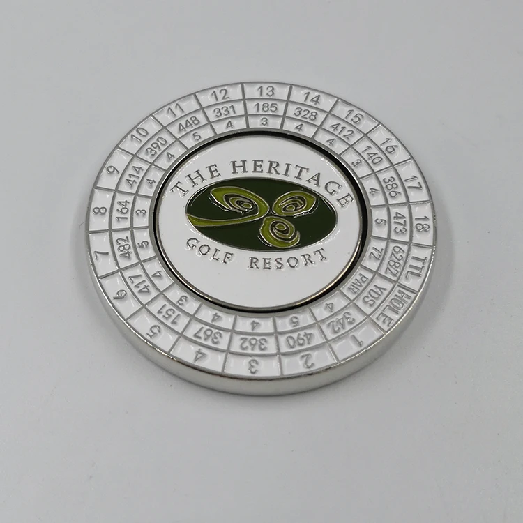 Wholesale Custom Metal Magnetic Golf Club Poker Chips Ball Markers Hammered Edge Ball Marker Customized supplier