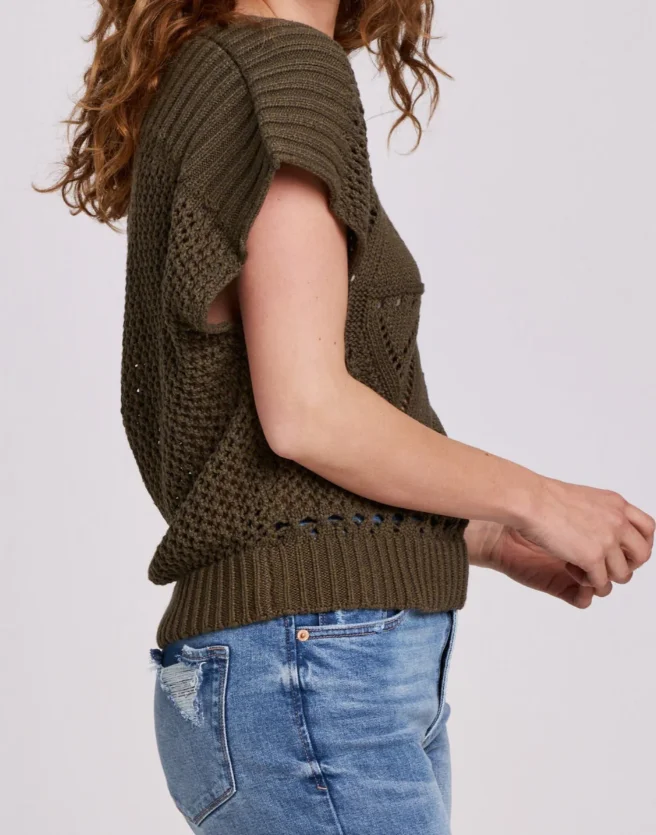 Olive Green Jacquard Crochet Women