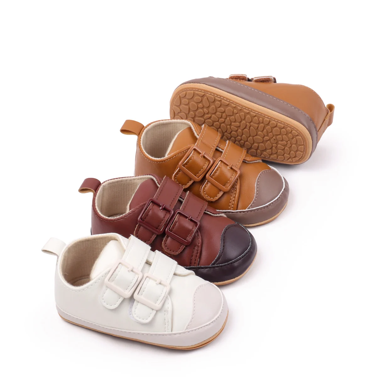 Spring Autumn PU Leather First Walking Baby Boy Shoessolid Toddler Sport Shoes