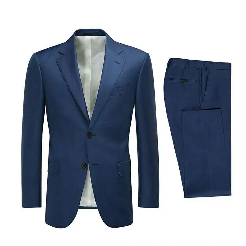MTM Made to Measure Custom Handmade Man Suits Light Wool Blue Coat Pant Men Suit Bespoke Mens Suits