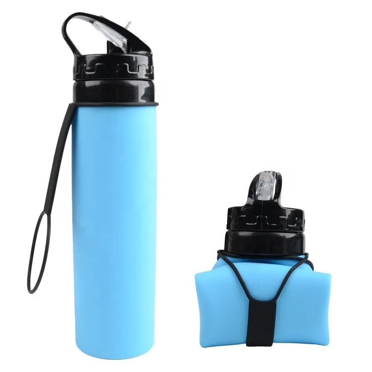 Foldable Silicone Cups Straw, Silicone Water Bottles