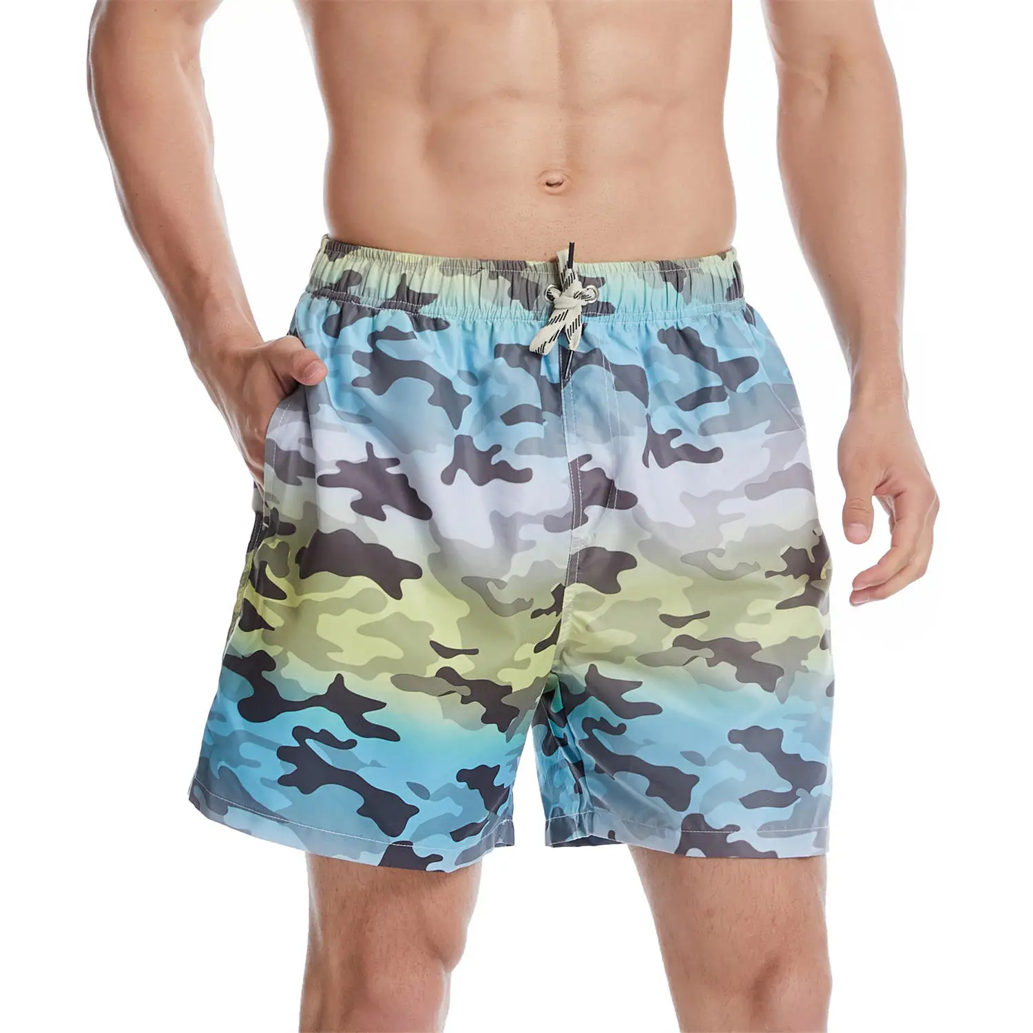 Summer Custom Logo Polyester Men Swim Trunks Quick Dry Outdoor Beach Shorts Board Shorts Swimwear for Men