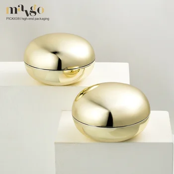 In Stock High-End 50G Golden Round Acrylic Dispensing Bottle with Cap Brush New Face Cream and Eye Cream for Skin Care Serum
