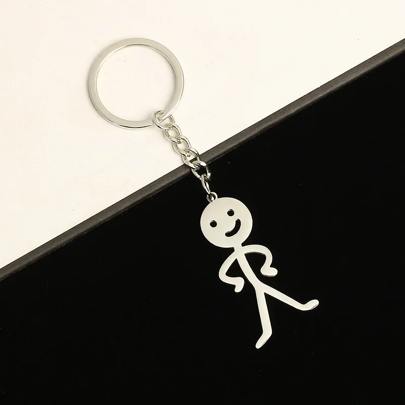 2024 Funny Middle Finger Stickman Keychain Cute School Bag Car Key ...