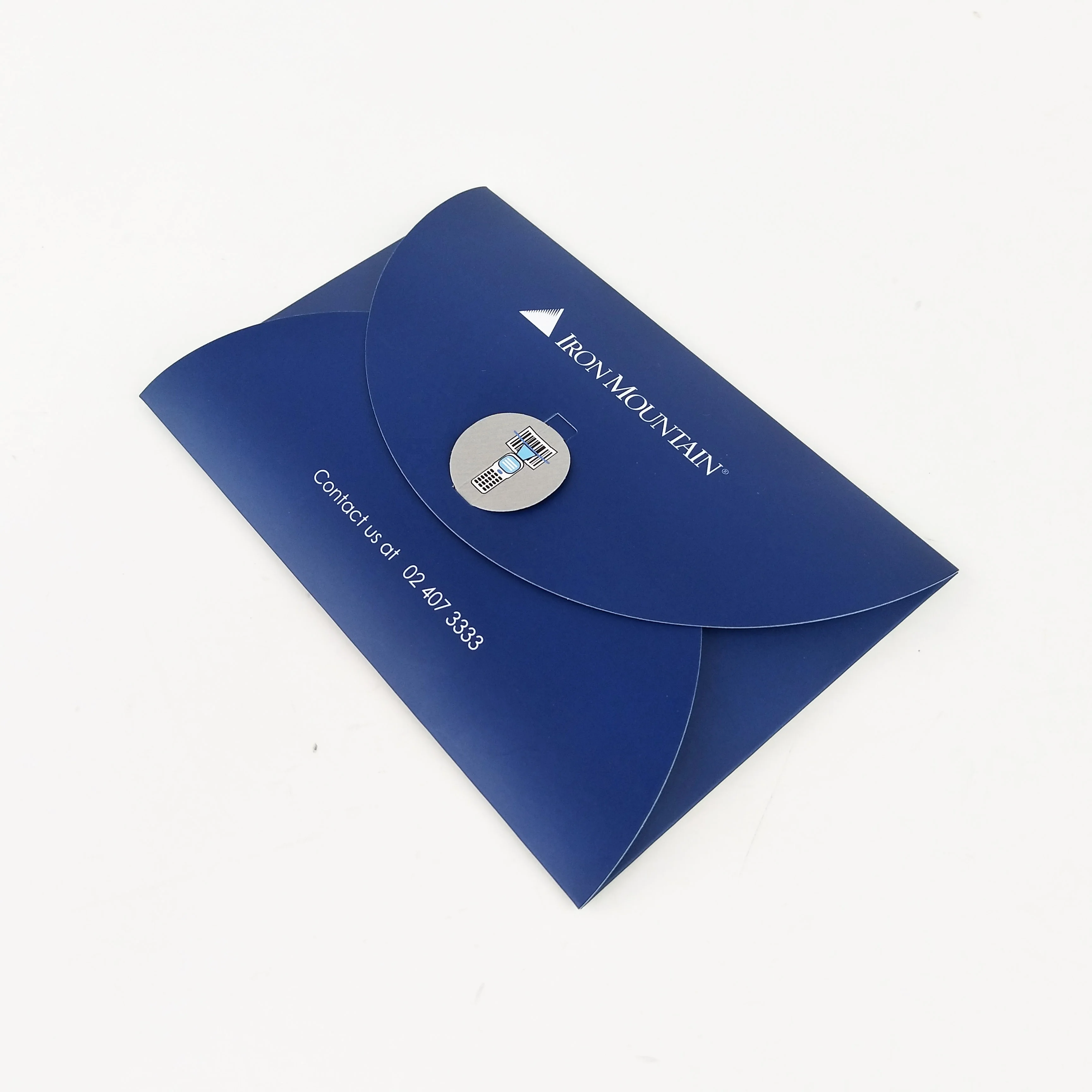 Креативный высококачественный синий бумажный конверт 350 г/м2 для подарочной карты