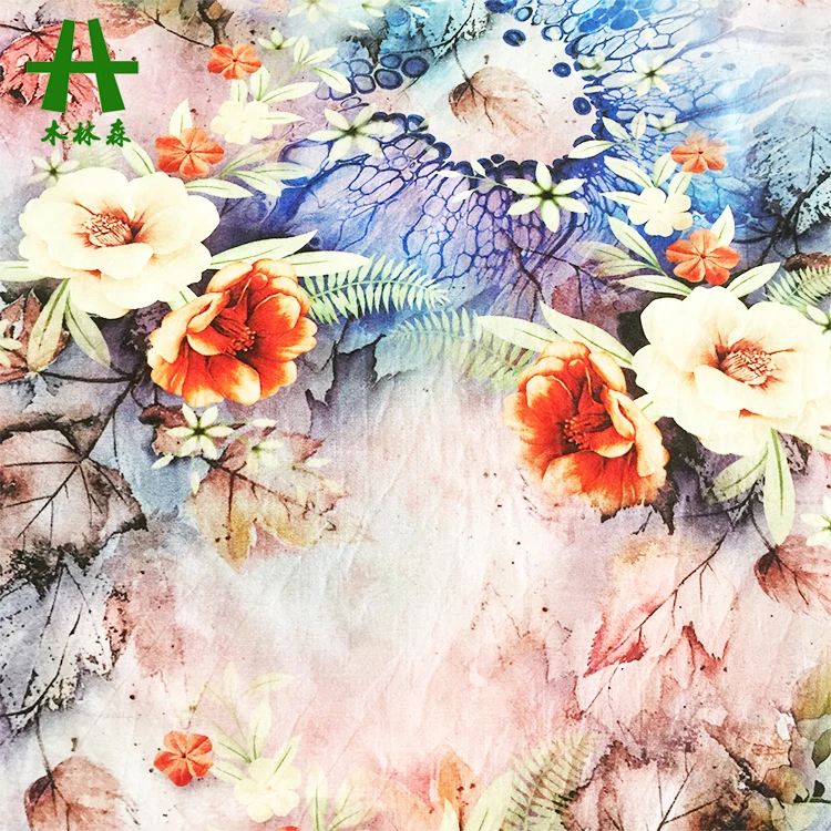 Mulinsen текстиль тканый 100% вискоза цифровая печать искусственный шелк ткань