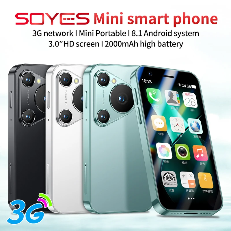 Soyes P70 Pro Max Mini Smartphone 3inch 1GB Ram 16GB ROM 3G Network Dual SIM Pocket Size Small Smart Mobile Phone Android 8.1
