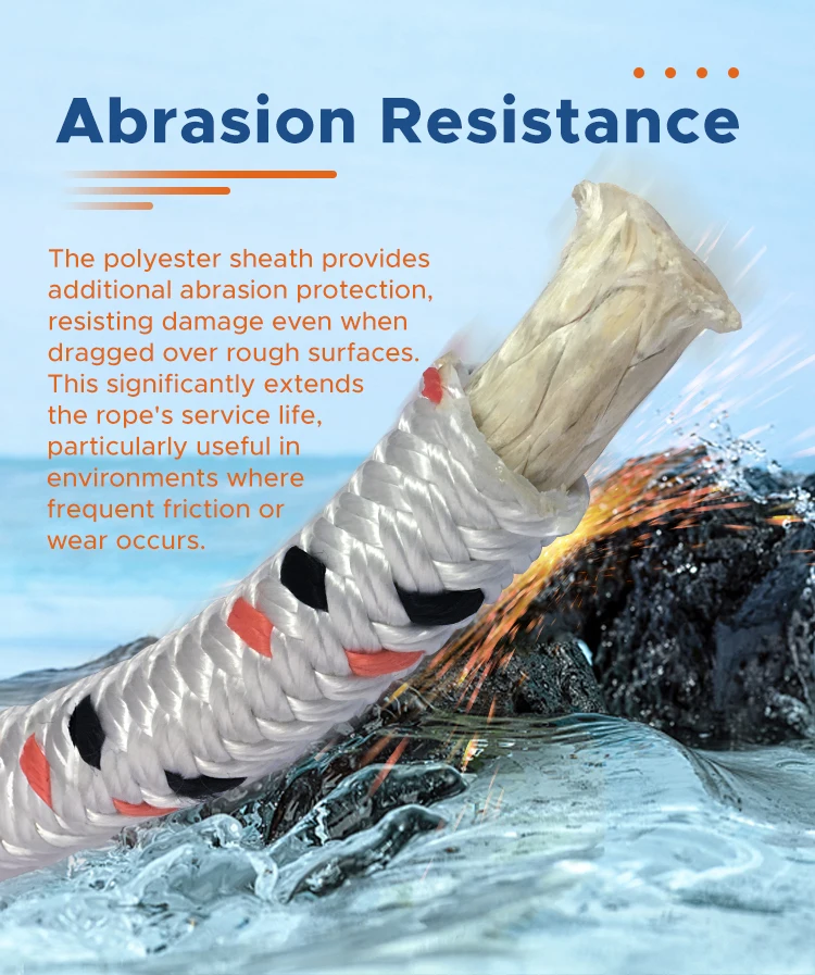 30mm Double Braided UHMWPE Rope 220m High Strength Marine Towing 3