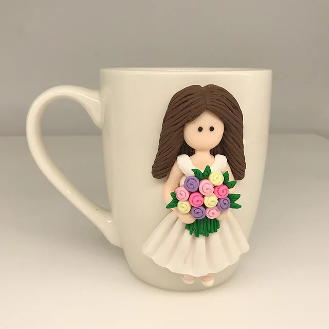 Couple Cups Clay Cup 1 Year Anniversary Gifts for Girlfriends 3D