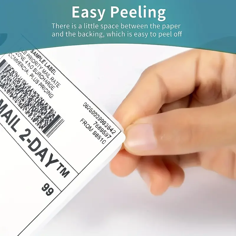 High Visibility Thermal Adhesive Waterproof Recyclable Paper Stickers 100*150 mm Thermal Labels for Shipping Packaging