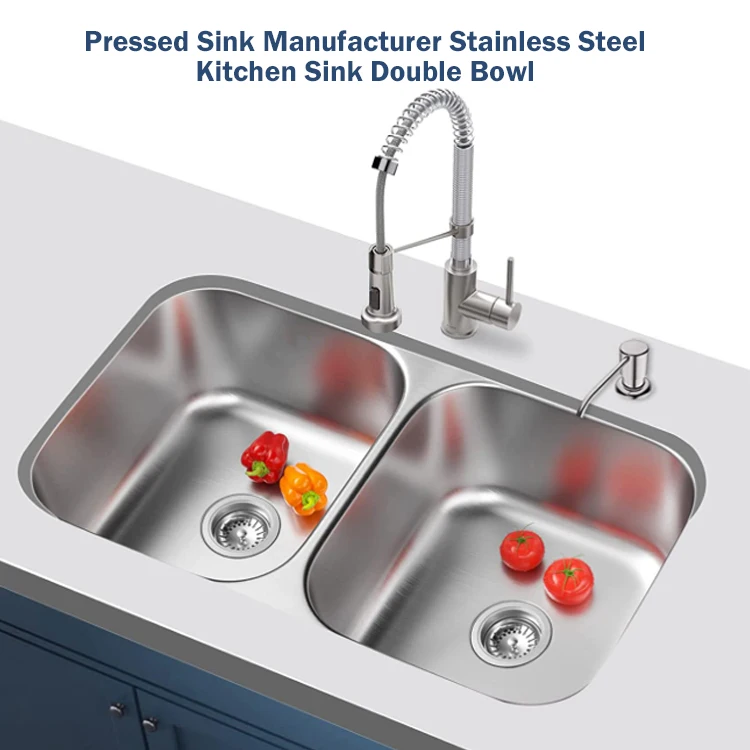 Cupc Standard Size Drop In Fregadero Single Ss Metal Double Bowl