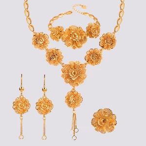 Custom Champagne Party Necklace Ring Bracelet Bridal Engagement Fashion Jewelry Set Gift