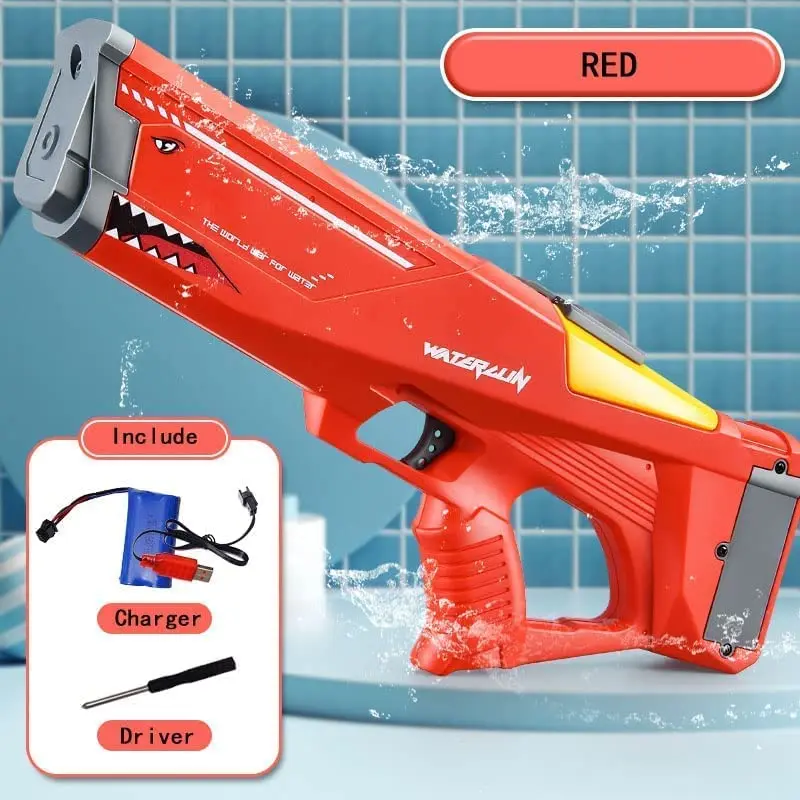 Pistola Ad Acqua Elettrica Automatica - Ricaricabile USB, Serbatoio Grande, Gittata Fino A 10m, Luci LED, Per Bambini E Adulti