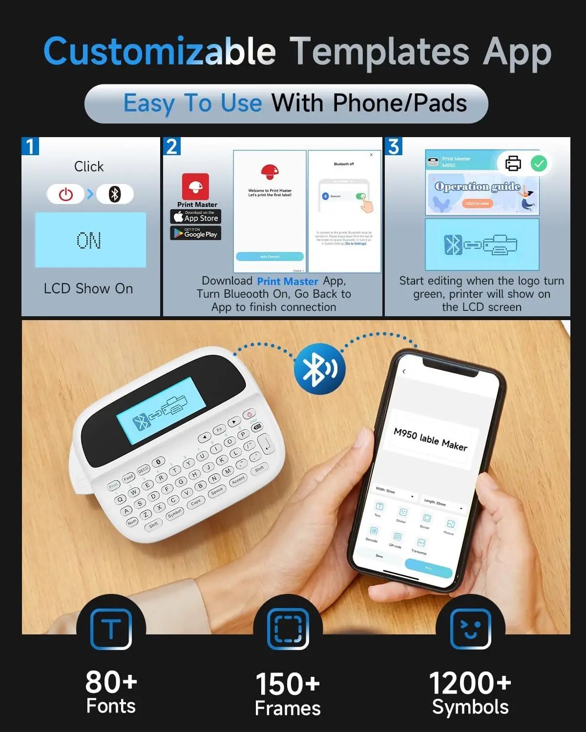 Phomemo Large Label Maker Machine with Tape D50 for 3/5\ to 9/10\ tape, Portable Thermal Label Maker Machine, Bluetooth Label Printer for Address,Storage,Office, Support Phones & Pad, USB Rechargeable Phomemo Large Label Maker Machine with Tape D50 for 3/5\ to 9/10\ tape, Portable Thermal Label Maker Machine, Bluetooth Label Printer for Address,Storage,Office, Support Phones & Pad, USB Rechargeable