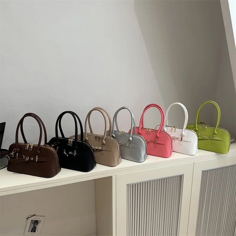 Designer Brand Handbags Women's Casual Fashion Candy Color PU Leather Underarm Ladies Single Shoulder Crossbody Tote Handbag