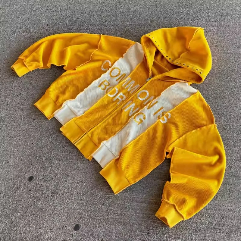 Custom High Quality Winter Pullover Hooded Jackets 450GSM Cotton French Terry Oversized Heavy Weight Lined Cropped Men gallery 7