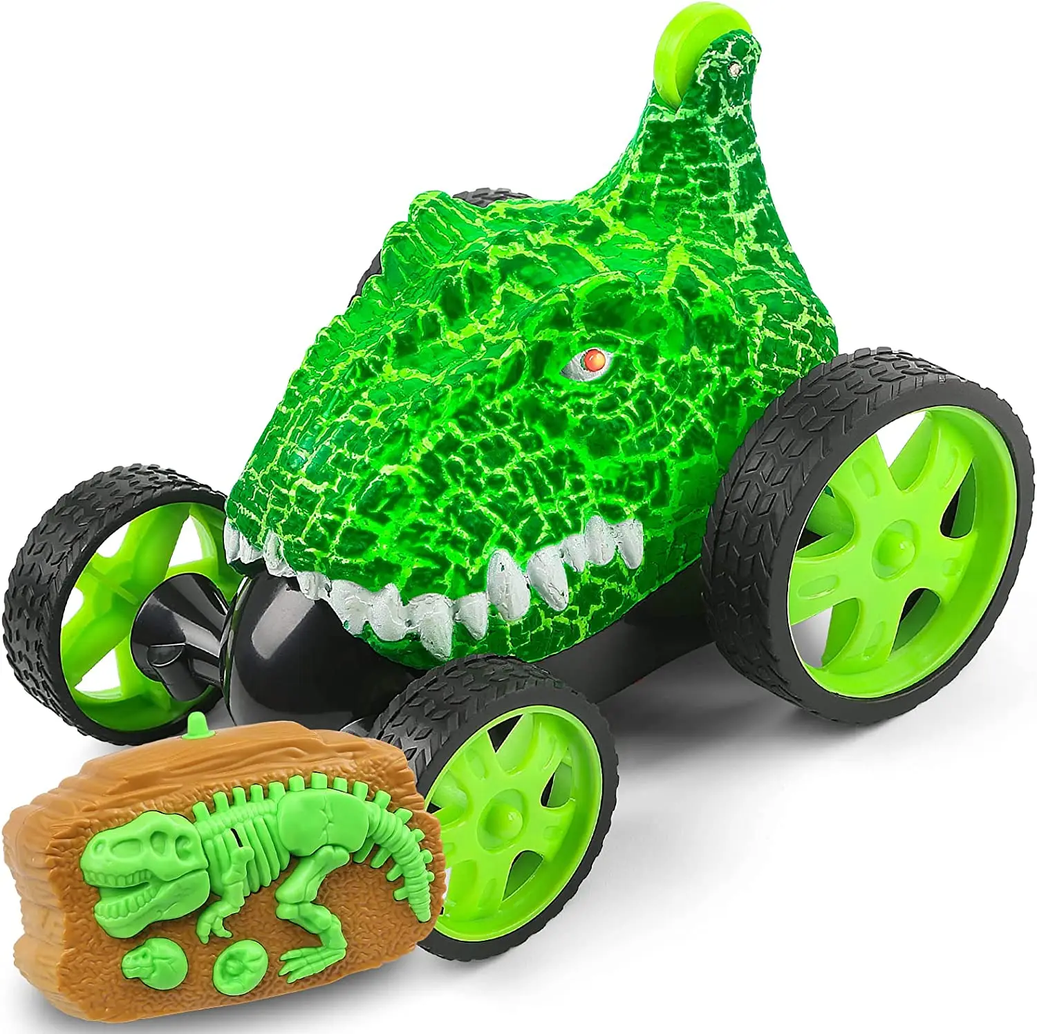 Remote Control Car Dinosaur Toys RC Stunt Car with 360 Degree Rotation and Light 2.4 GHz Radio Control Racing Car Toys for kids