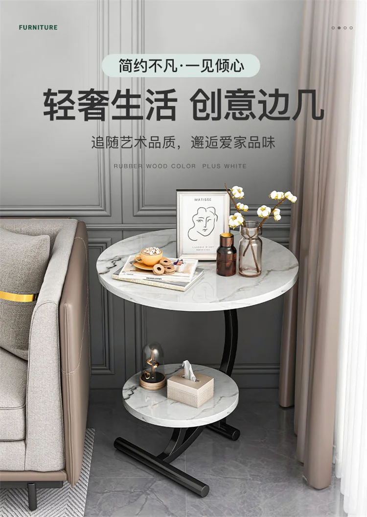 2024sofa c Shaped Folding Small Tea Nordic Round Wooden Modern Coffee Tables  for Living Room Apartment Bed Side Table Wood Home