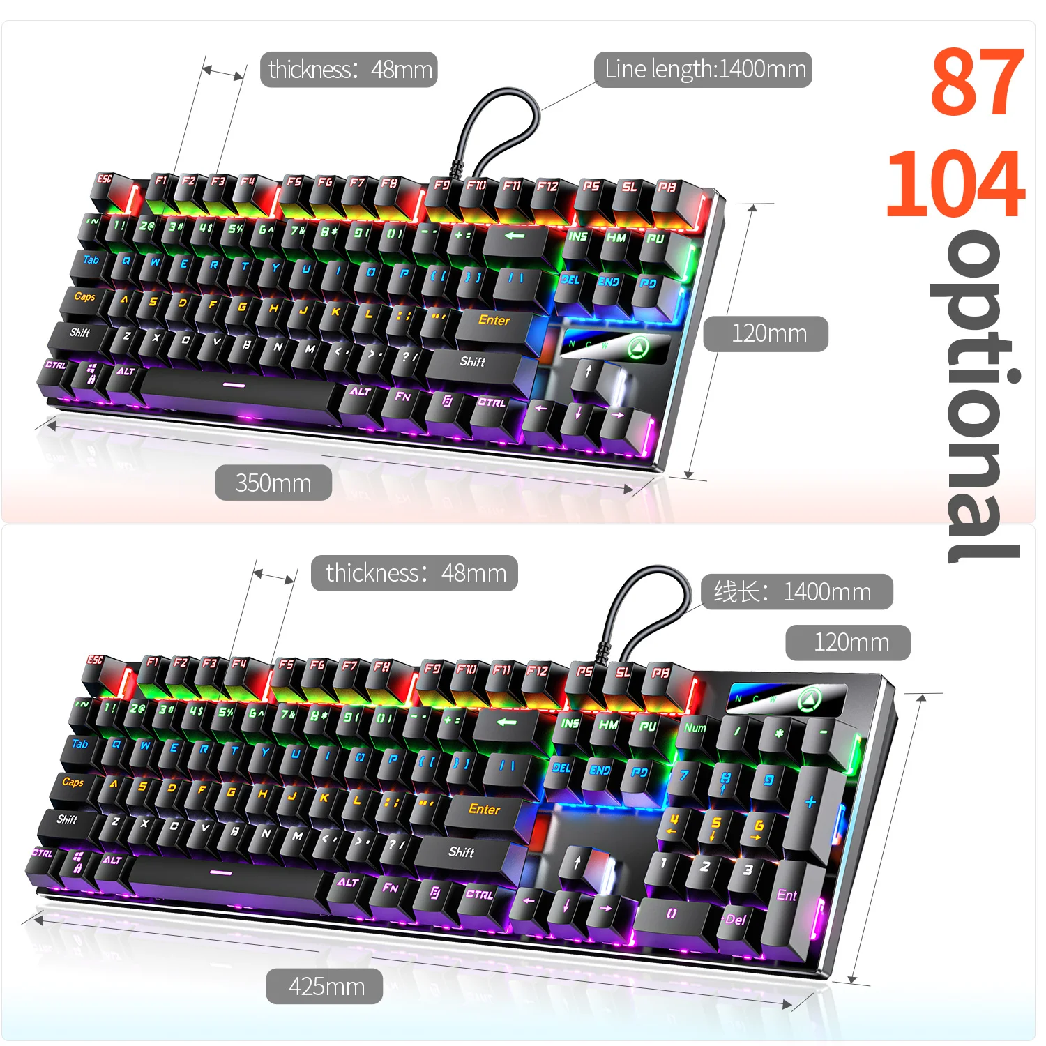 ZK3 Mechanical Keyboard - RGB Luminescent Gaming Accessory