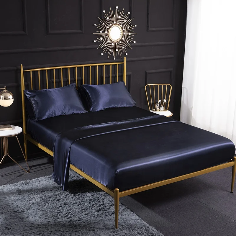 Summer Ice Silk Cheep Bed Sheet Comforter Cover Bedding Set Silk