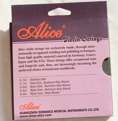 ALICE ナイロン装具類 ナイロンコアシルバーラップ弦セットバイオリン部品プロアリス