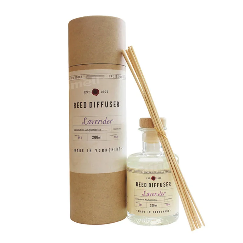 Custom Printed Reed Diffuser Packaging Cardboard Round Gift Boxes Recycled Kraft Paper Tube Packaging for Room Fragrance