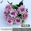 Rose d'angle en velours à 7 têtes DG violet moyen
