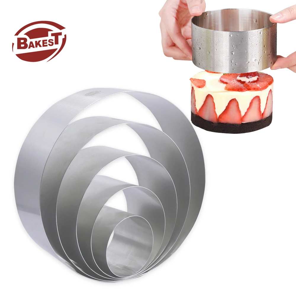 Multiple Shapes Kitchen Baking Mold DIY Round Circle Non-stick Stainless Steel Mould Mousse Cake Ring