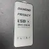 Vetro temperato nero privacy con taglio a diamante e pizzo