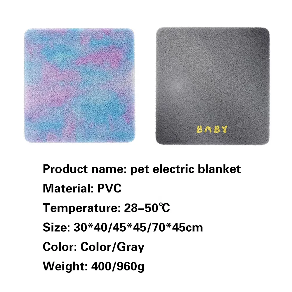 サーマルペット用ヒーターパッド 猫用 定温電気毛布 防水・噛みつき防止 電気犬用マット 6