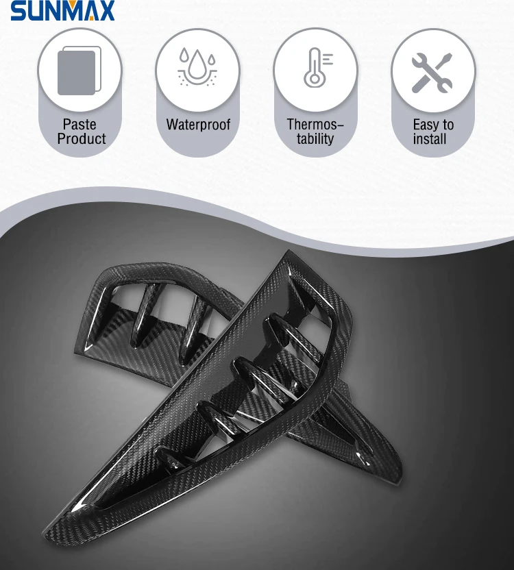 100 Carbon Fiber Side Fender Vent Decor Trim Accessories For Dodge Ram