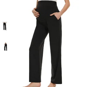 Summer Casual Pure-color Trousers for Pregnant Women From South Korea and Japan with Pockets.