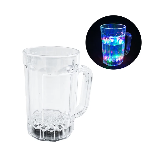 16oz Colorful Light Up Beer Mug Glow In The Dark Plastic Beer Mug With