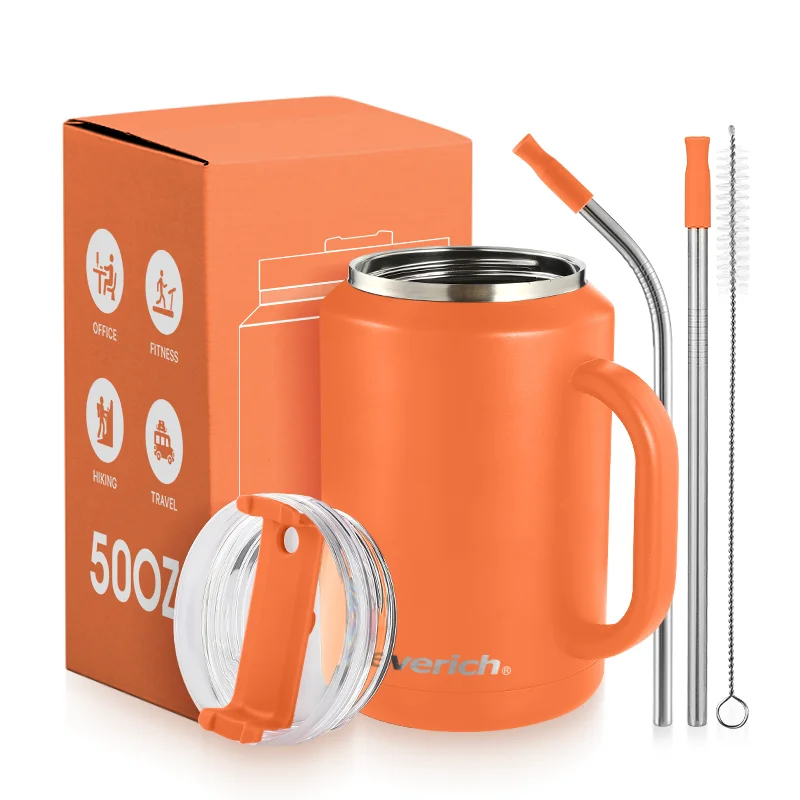 Wholesale Bulk 50oz stainless steel insulated mug gallon jug with lid  double wall vacuum beer tumbler with handle