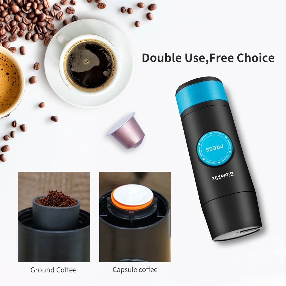  2 in 1 Capsule & Ground Mini Espresso Portable Coffee Maker Hot  and Cold Extraction USB Electric Coffee Powder Making Machine : Home &  Kitchen