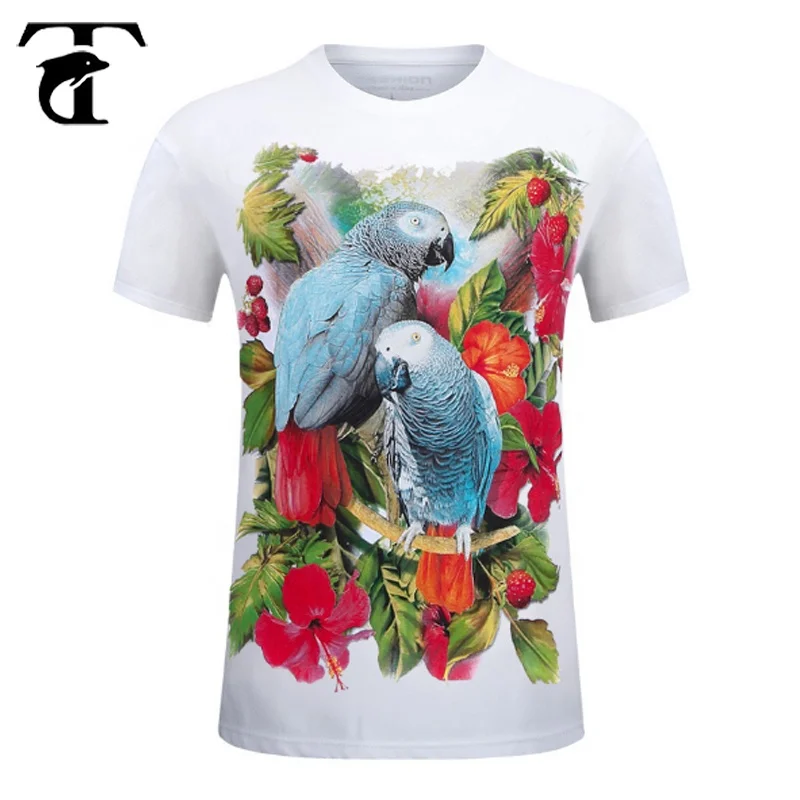 Personalizadas En 3d Para Hombre,Camisetas De Diseño Con Estampado De Aves Y Flores - Buy 3d T Camisa De Diseño,Camisetas Personalizadas En Línea,Mens Diseñador T Camisas Product on