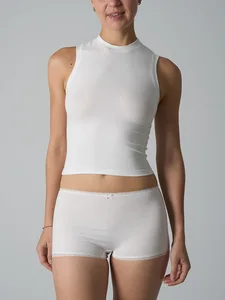 Comfortable Women Sleeveless Cotton Yoga Tank Top Elastic Breathable Crop Top Solid Color Slim Fit Pullover Vest With Shorts Set